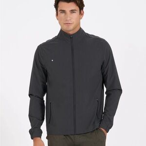 Vuori Venture Track Jacket Black Linen Texture Size- M